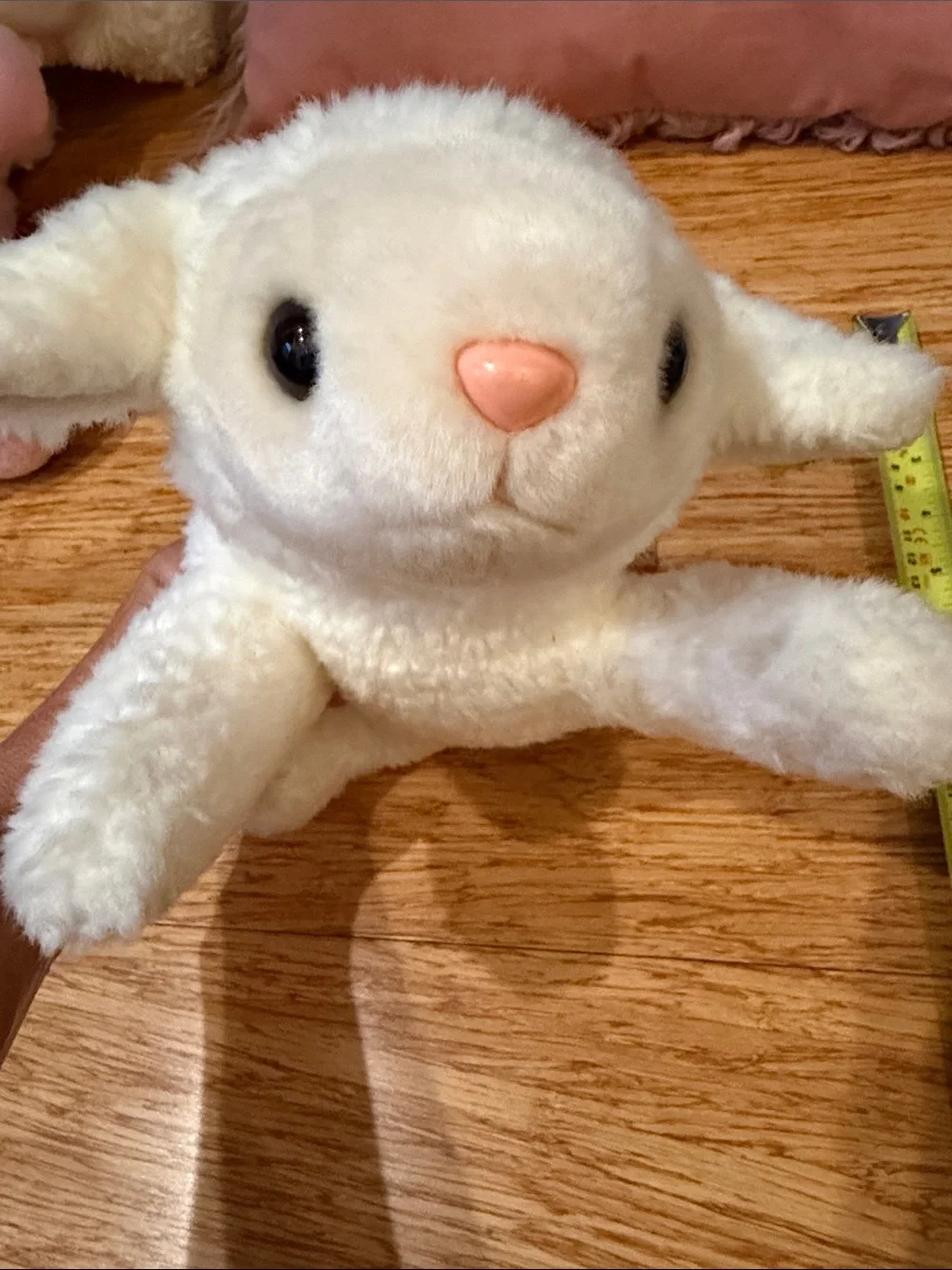 Ty Beanie Baby Buddie Fleece White Lamb Plush with Heart Tag